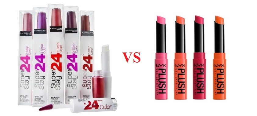 maybelline superstay vs nyx plush gel lipsticks