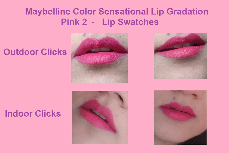Maybelline Color Sensational Lip Gradation Pink 2 -Lip Swatches