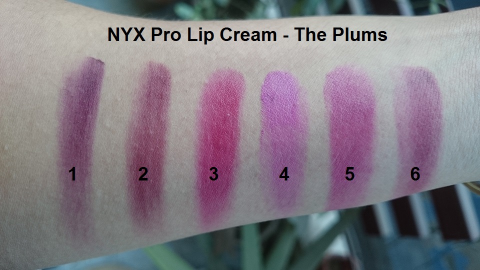 nyx pro lip cream the plums swatch