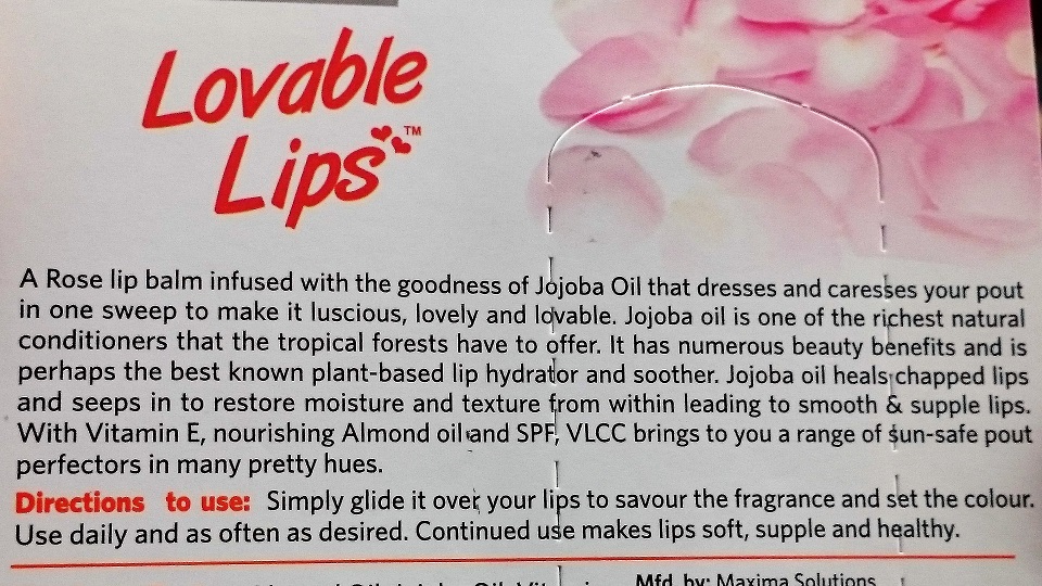 VLCC lovable lips lip balm in Rose _ about