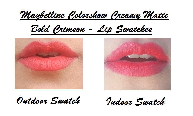 maybelline color show creamy matte lipcolor bold crimson lip swatch