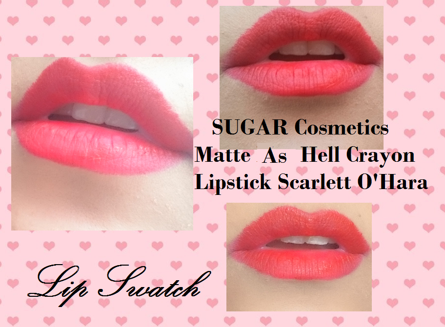 Sugar Cosmetics Matte As Hell 01 Scarlett O'Hara Lip Swatch