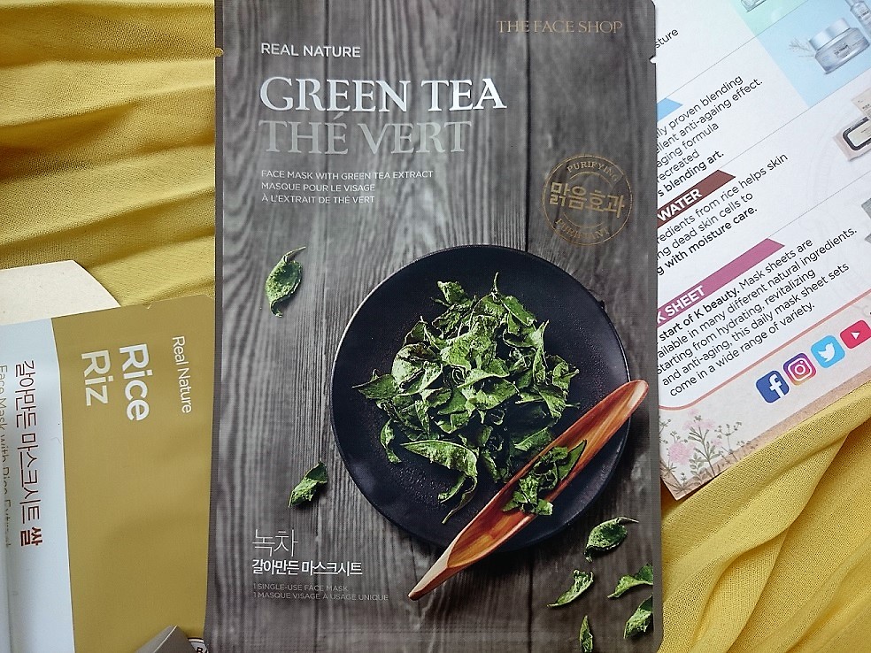 the face shop real nature green tea face mask
