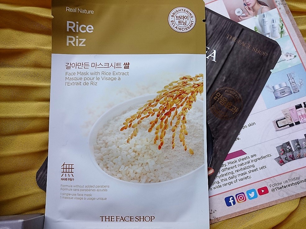 the face shop real nature rice face mask