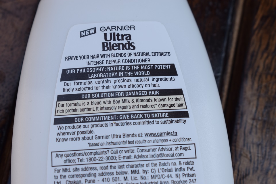 Garnier Ultra Blends Soy Milk & Almonds Intense Repair Conditioner about