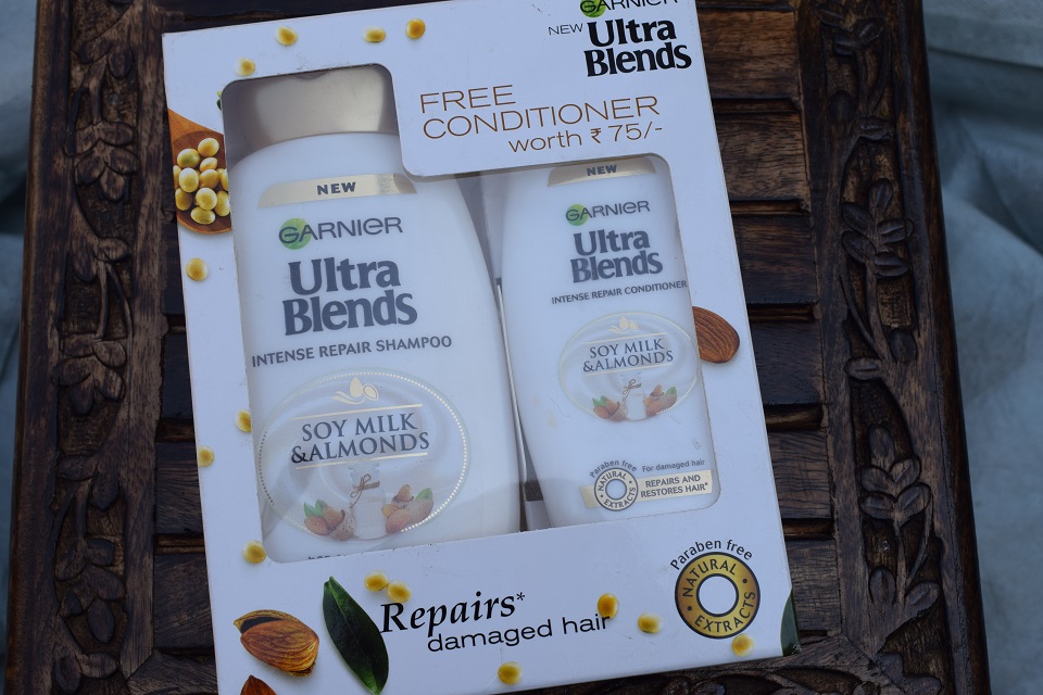 Garnier Ultra Blends Soy Milk & Almonds Intense Repair Shampoo & Conditioner combo