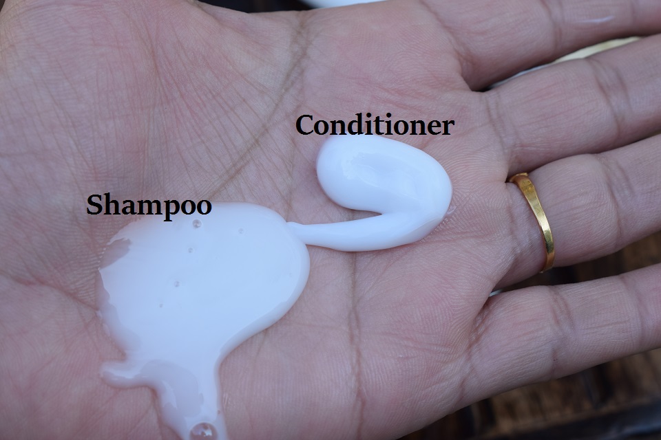 Garnier Ultra Blends Soy Milk & Almonds Intense Repair Shampoo & Conditioner consistency