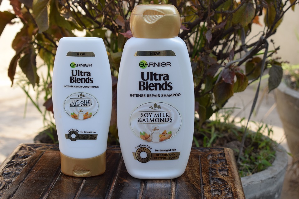 Garnier Ultra Blends Soy Milk & Almonds Intense Repair Shampoo & Conditioner