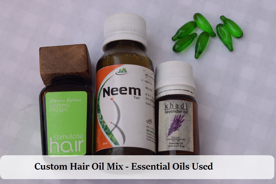 custom hair oil mix - essential oils