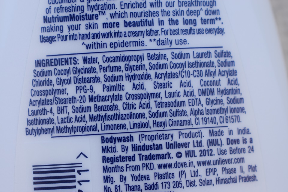 dove go fresh body wash ingredients