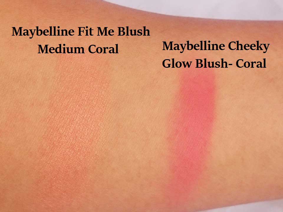 Swatches - Fit Me Blush Medium Coral, Cheeky Glow