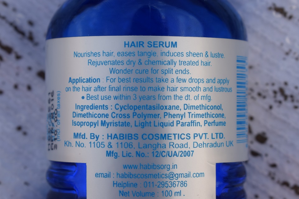 Habib Hair Serum For Dry, Curly & Treated Hair : Review - High On Gloss