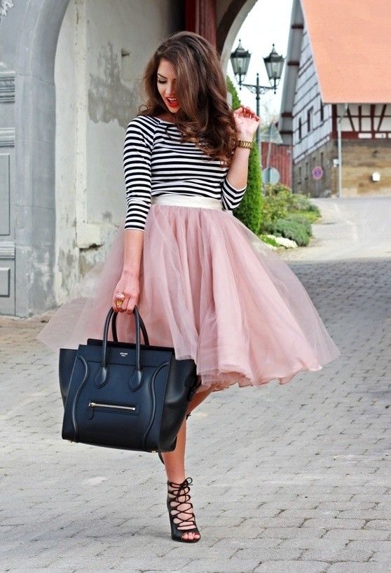 basic top & tees with tulle skirt