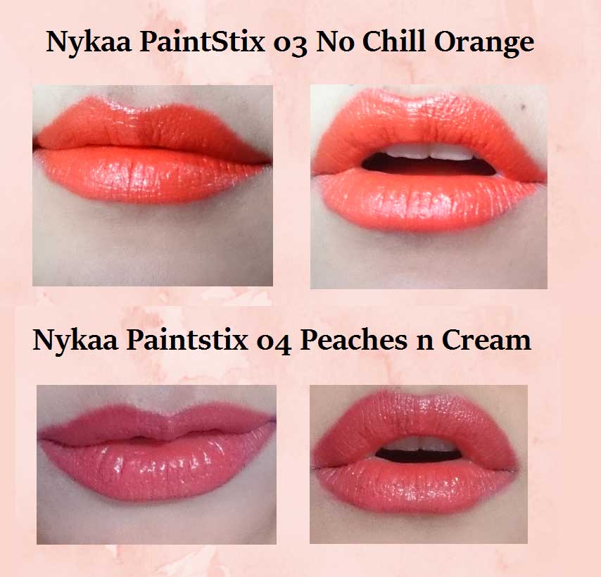 Nykaa Paintstix Lip Swatches