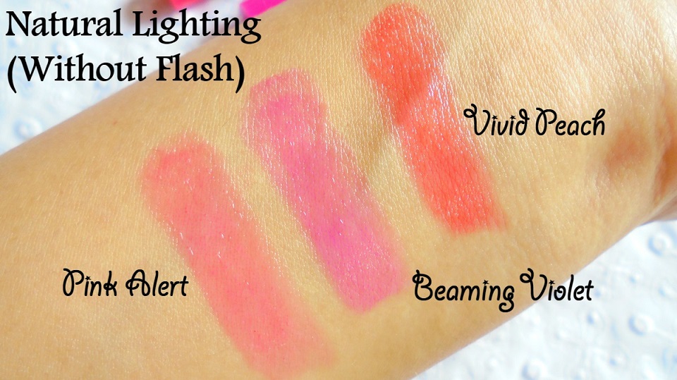 Maybelline Baby Lips Bright Out Loud! Lip Balm Pink Alert, Vivid Peach & Beaming Violet (4)