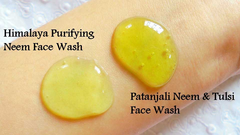 Texture of Himalaya Neem Face Wash vs. Patanjali Neem & Tulsi Face Wash