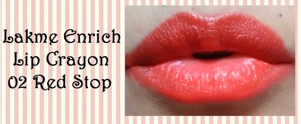 Lakme Enrich Lip Crayon 02 Red Stop Lip Swatch