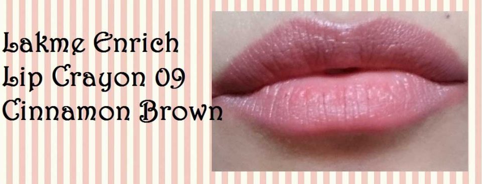 Lakme Enrich Lip Crayon 09 Cinnamon Brown Lip Swatch