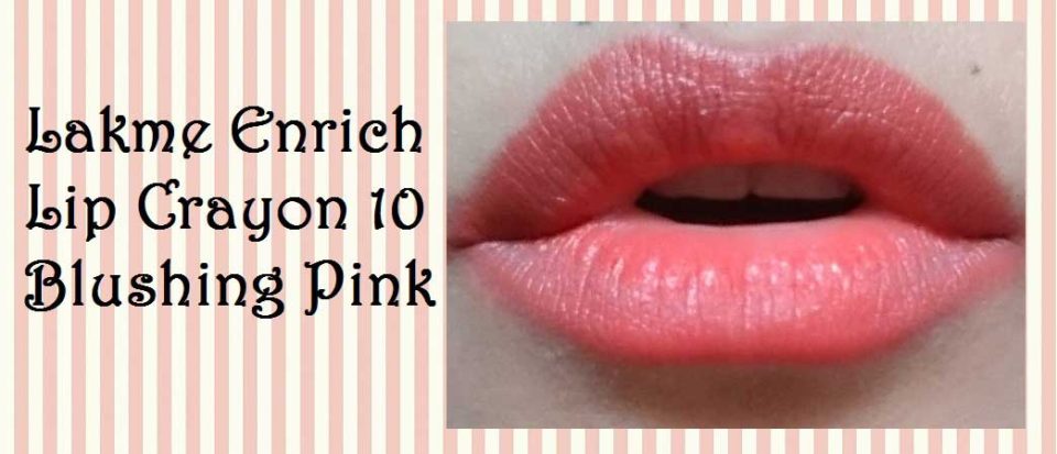 Lakme Enrich Lip Crayon 10 Blushing Pink Lip Swatch