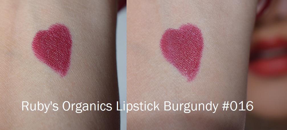Ruby's Organics Lipsticks Burgundy 016 pigmentation