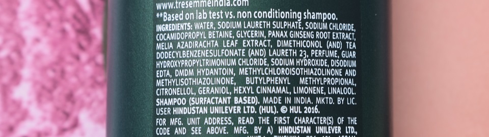 Tresemme Botanique Detox & Restore Shampoo Ingredients