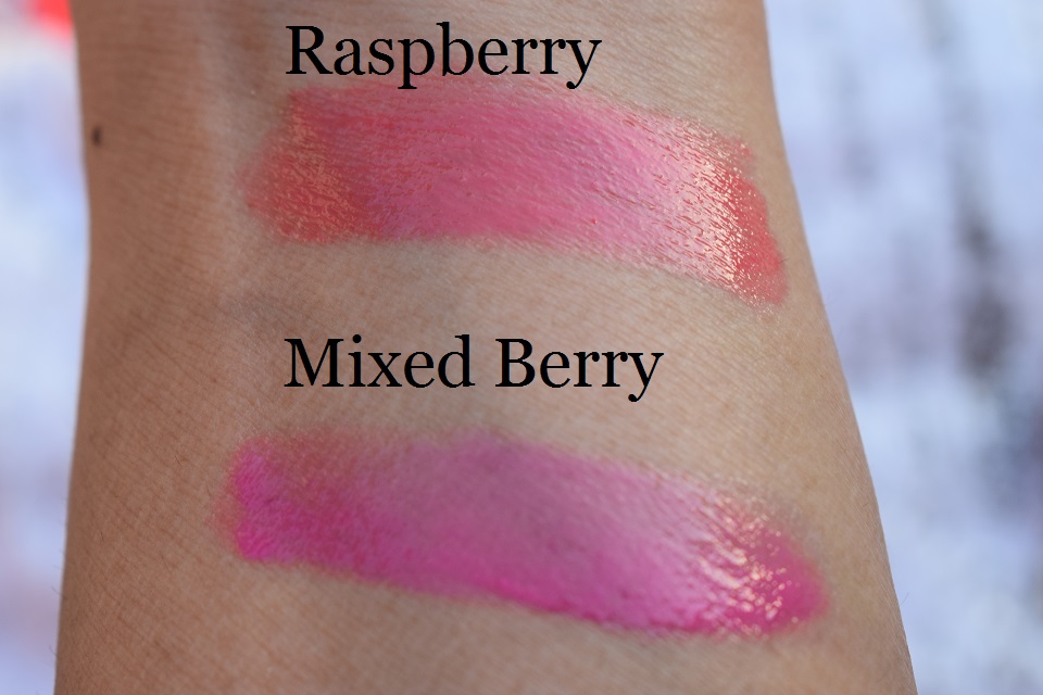 maybelline baby lips candy wow lip balm - raspberry & mixed berry swatches
