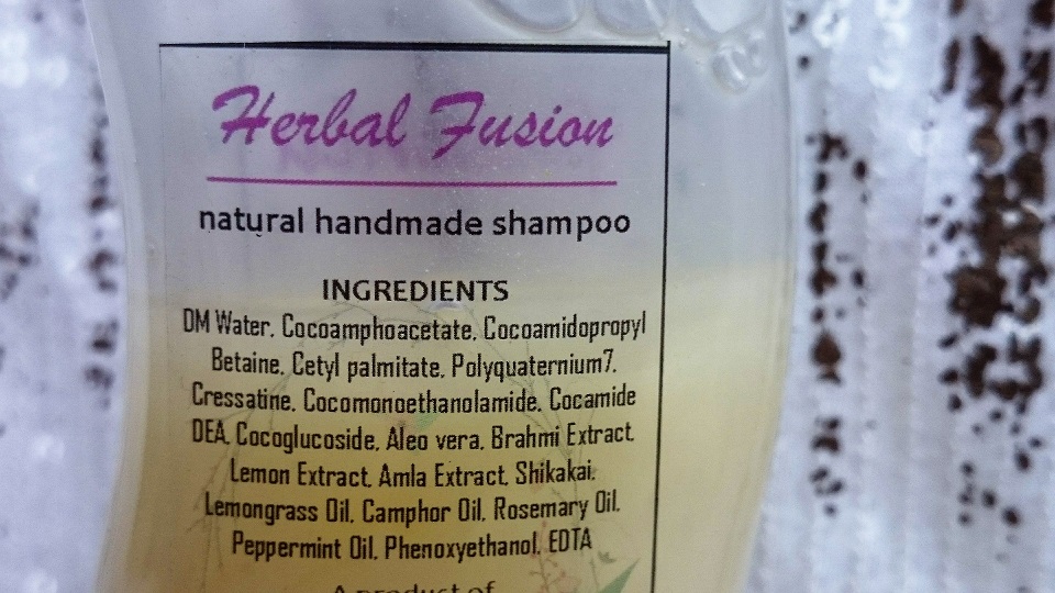 Fuschia Herbal Fusion Handmade Shampoo  - Ingredients