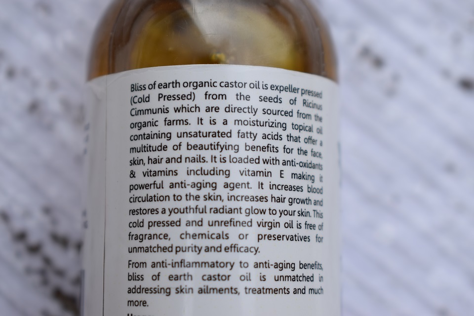 Bliss Of Earth Organic Castor Oil - Facts