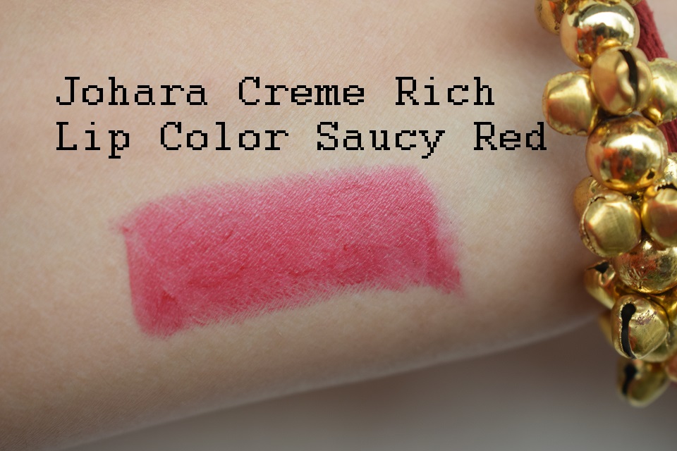 Johara Creme Rich Lip Color in Saucy Red - Swatch