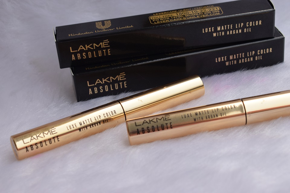 Lakme Absolute Luxe Matte Lip Color With Argan Oil - Grand Fuchsia , Rosy Lips