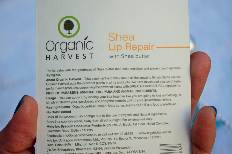 Organic Harvest Shea Lip Repair Facts