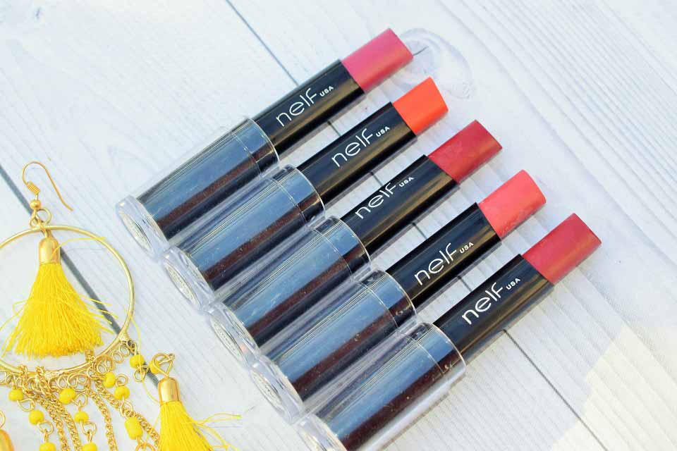 NELF Powder Matte Lipsticks -PM01 Vita Pink, PM04 Bloody Mary, PM05 Merlot, PM09 Indie Flick, PM11 Tea Rose