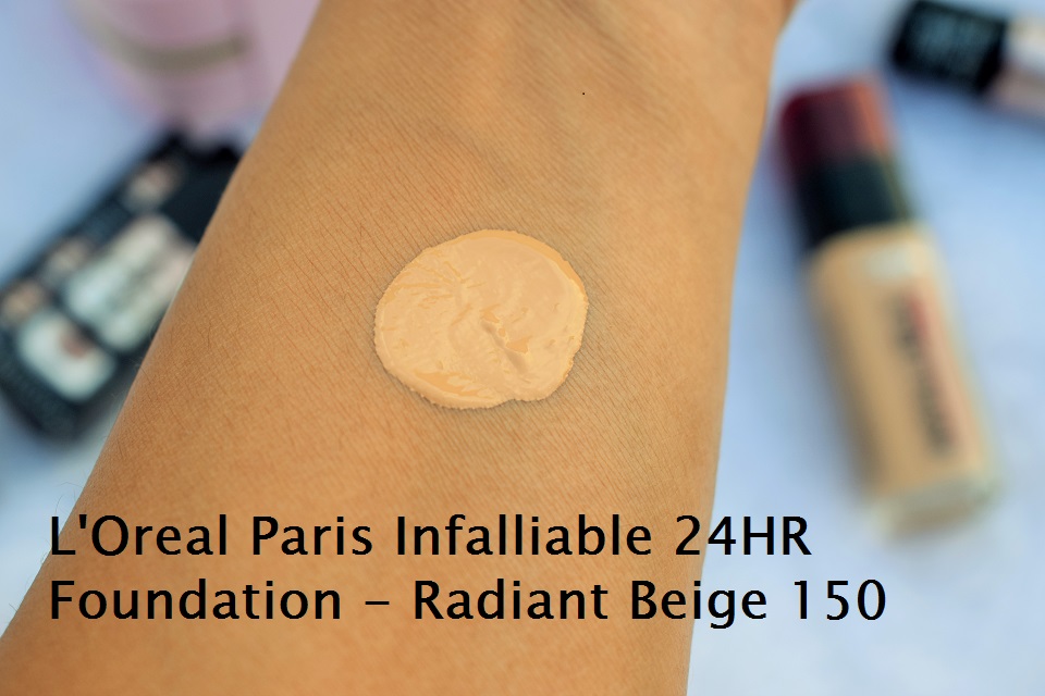 L'Oreal Paris Infallible 24HR Foundation - Radiant Beige 150 Swatch