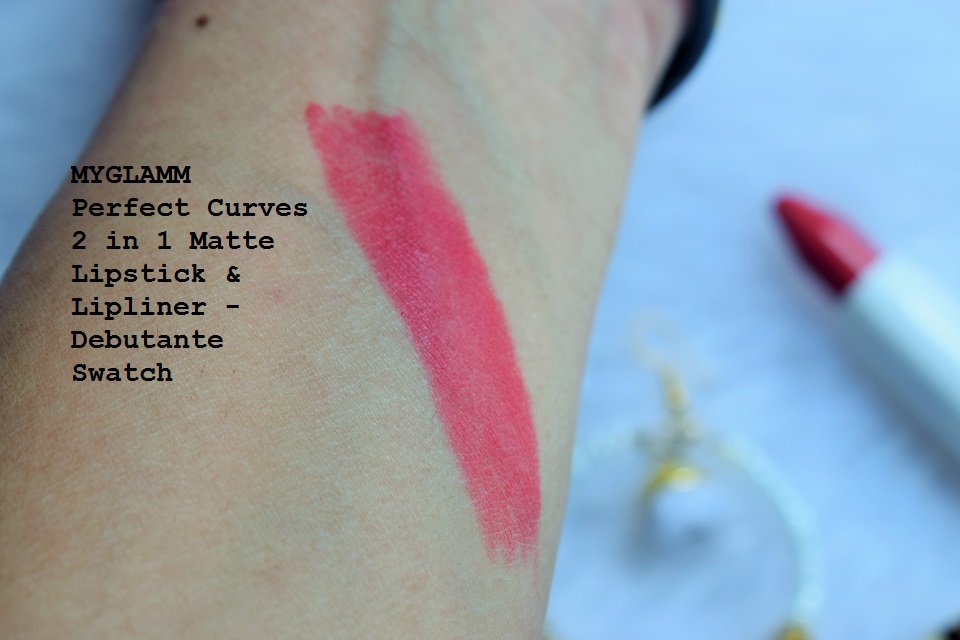 MYGLAMM Perfect Curves 2 in 1 Matte Lipstick & Lipliner - Debutante Swatch