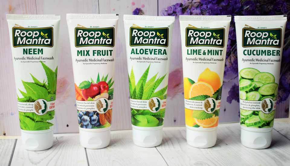 Roop Mantra Ayurvedic Face Wash - Lime & Mint, Neem, Mix Fruit, Cucumber, Aloe Vera