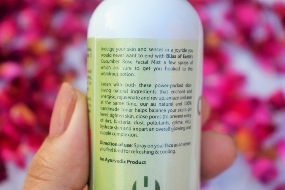 Bliss Of Earth Cucumber & Rose Skin Toner - About