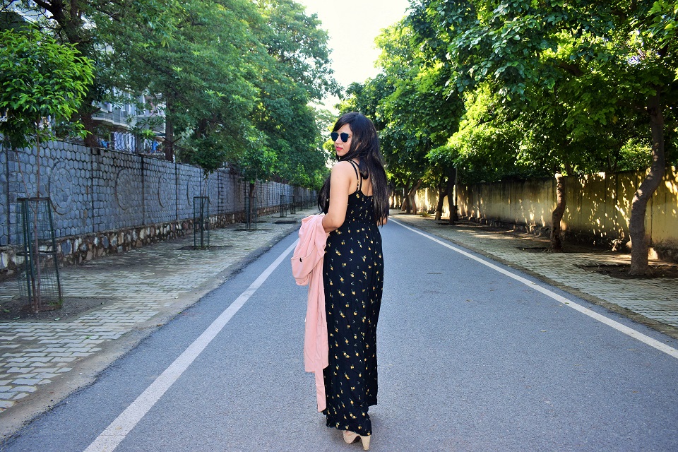 Maxi Dress With Trench Coat