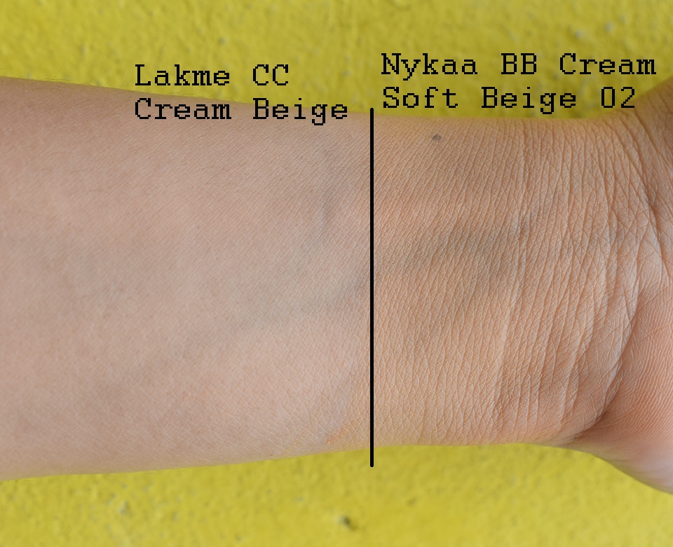 Nykaa SKINgenious BB Cream Soft Beige 02 VS Lakme 9 To 5 Complexion Care Beige Final Finish