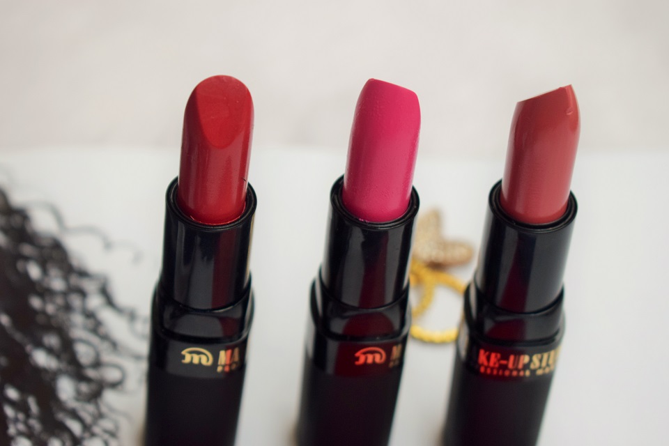 Makeup Studio Professional Range Of Lipsticks - XOXO Red, Foxy Fuchsia, Gypsy Coral
