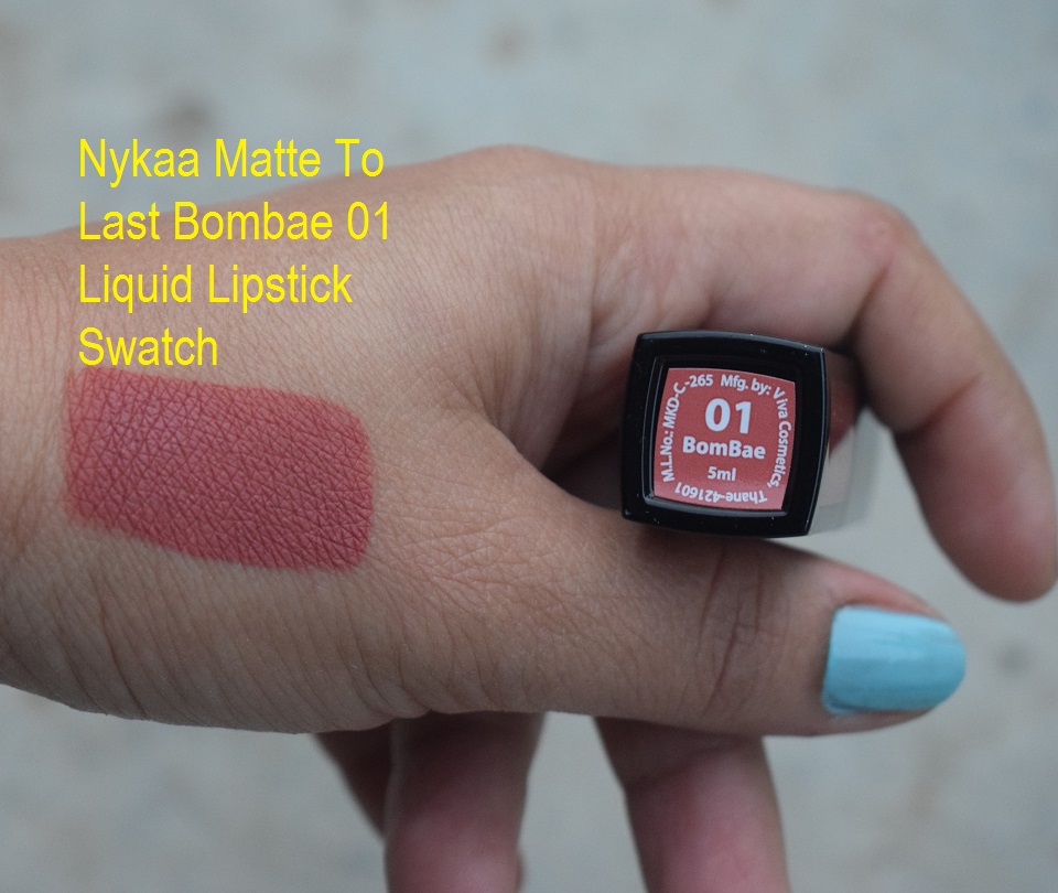 Nykaa Matte To Last Bombae 01 Liquid Lipstick Swatch (2)