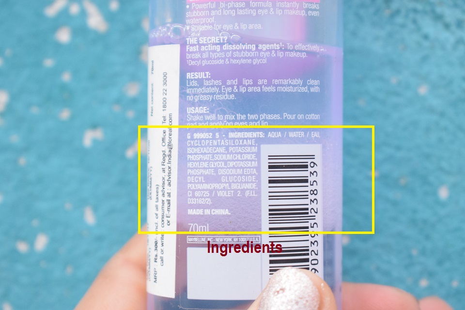 Maybelline Total Clean Express Eye And Lip Makeup Remover Ingredients