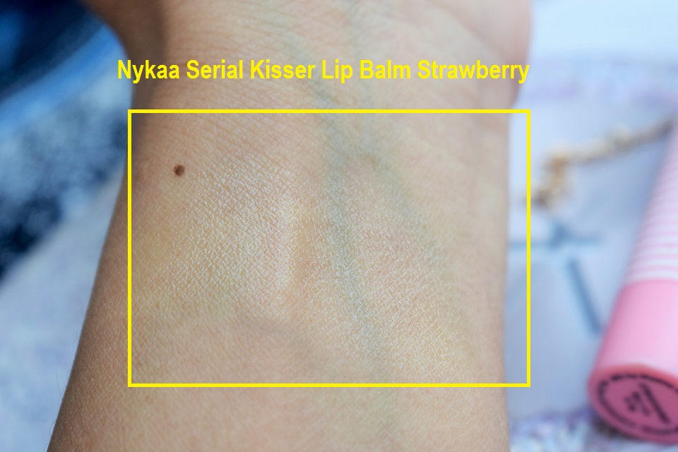 Nykaa Serial Kisser Lip Balm Strawberry Swatch