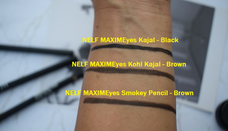 NELF MaximEyes Kajal & Smokey Pencil Swatches
