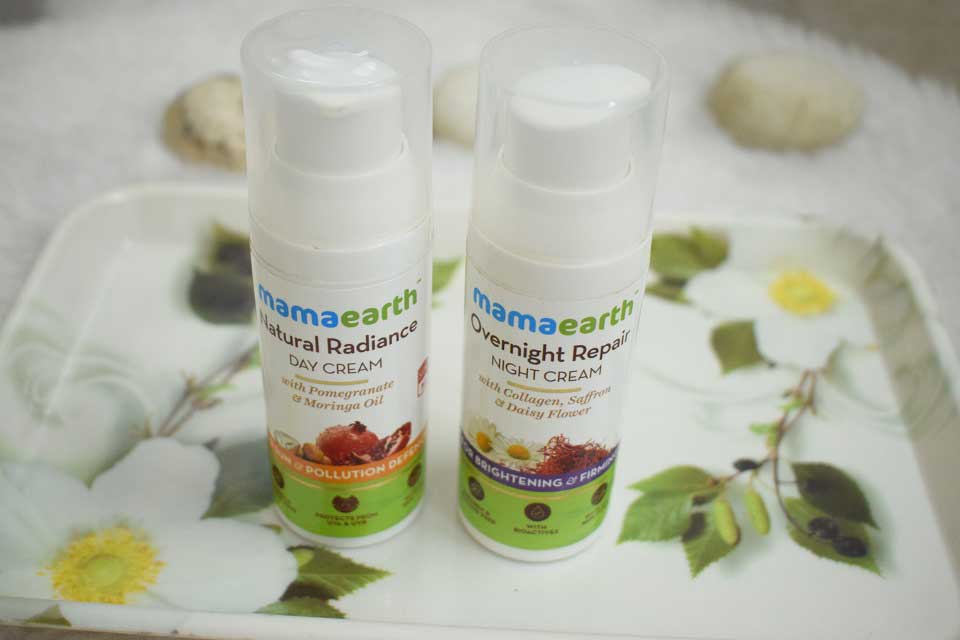 MamaEarth Natural Radiance Day Cream & MamaEarth Overnight Repair Cream