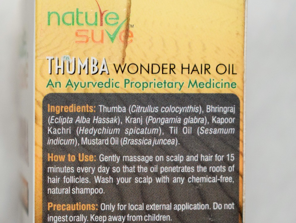 Nature Sure Thumba Wonder Hair Oil Ingredients