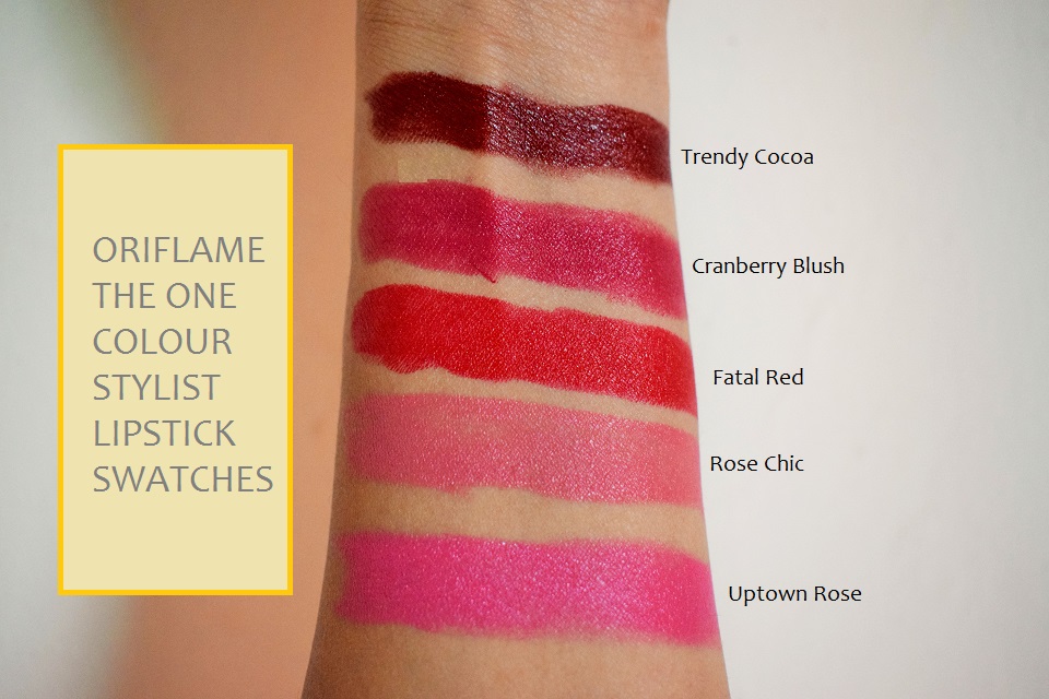 Oriflame The One Colour Stylist Lipstick Swatches