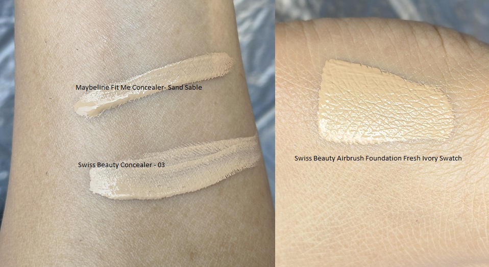 Swiss Beauty & Foundation Concealer Swatches